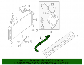 Upper cooling pipe Nissan Maxima A36 16-23