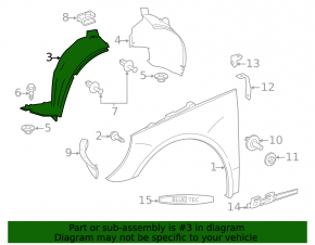 Front right fender liner for Mercedes R-class W251 06-13