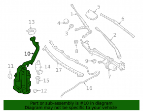 Infiniti QX30 17-19 Windshield Washer Reservoir with Cap
