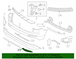 Left rear bumper molding for Volvo XC60 22-25 chrome