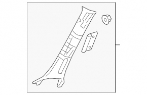 Front pillar trim right Volvo XC90 16-23 gray