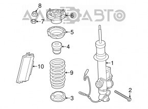 Rear spring left BMW 5 F10 11-16 RWD electric