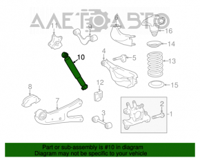Rear left shock absorber Toyota Highlander 14-16 3.5 AWD with upper bracket