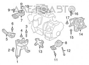 Bracket lower left engine mount Honda CRV 17-19 2.4