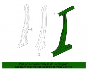 Body pillar center left Subaru XV Crosstrek 18-23