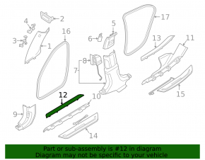 BMW 7 Series G11 G12 16-22 Chrome Door Sill Insert, Front Right