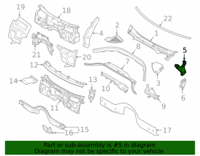 BMW 3 G20 19-25 left windshield wiper grille drain (upper)