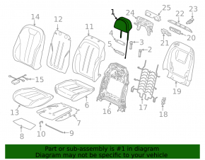 Headrest passenger BMW X5 G05 19-23 leather Canberra-Beige