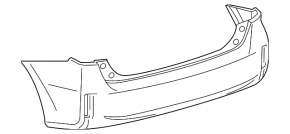 Rear bumper bare Toyota Prius V 15-17 under the lip, white, pressed, tears, cracks, fractures of the fastener
