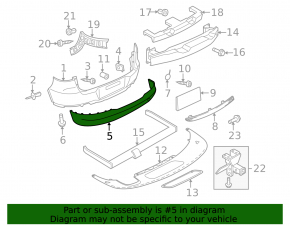 Rear bumper bare VW Tiguan 09-17 lower part, structure