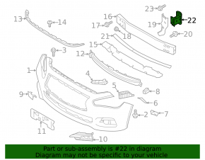 Front bumper reinforcement fang left Infiniti Q50 14-