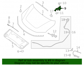 Right hood hinge for Nissan Pathfinder 13-20