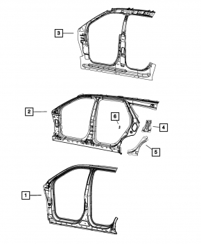 Body pillar center right Dodge Durango 14-