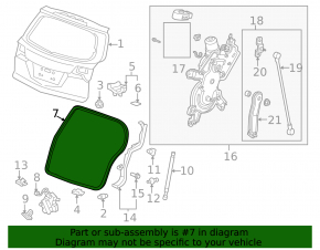 Rubber seal for the tailgate of an Acura MDX 07-13