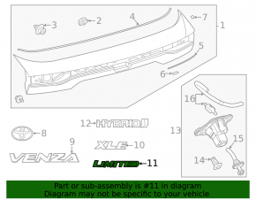 Emblem inscription "LIMITED" trunk door Toyota Venza 21-