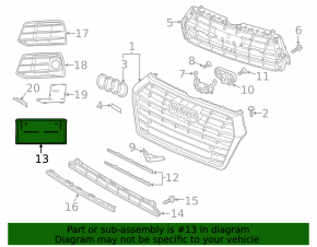 Audi Q5 Front Bumper License Plate 80A 18-20 Scratches