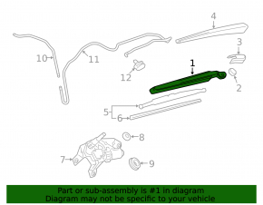 Rear wiper arm GMC Terrain 10-17