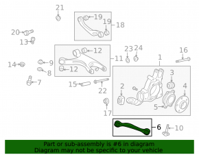 Small lower rear left control arm for Audi A4 B8 08-16