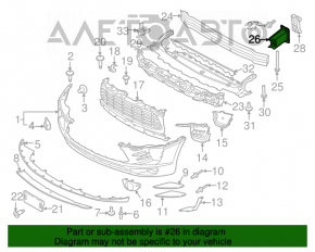 Left front bumper reinforcement fang for Porsche Macan 22-26