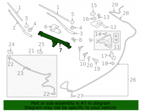 Windscreen wiper trapezoid with motor Porsche Macan 15-18