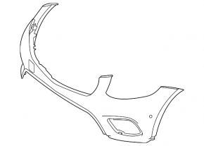 Front bumper, bare, Mercedes GLC 300 20-22, without parking sensors, silver