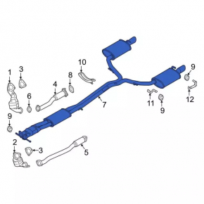 Exhaust pipe rear part Ford Flex 13-19