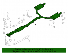 Exhaust pipe rear part Ford Flex 13-19