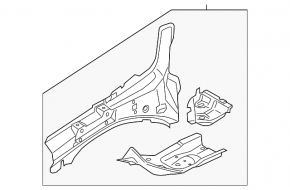 Front quarter left Ford Fusion mk5 13-20 plug-in