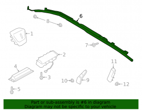Lincoln Corsair 20-26 right side curtain airbag