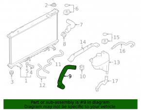 Cooling pipe lower Infiniti Q50 16-24 3.0T