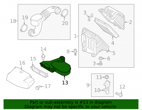 Air duct for Hyundai Santa FE Sport 13-16 pre-restored filter