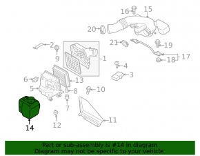 Subaru Outback 10-14 3.6L Garbage Bin