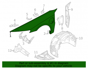 Front left wing for Audi e-tron GT 22-24