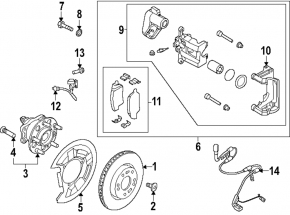 Rear right caliper assembly for Hyundai Ioniq 6 23-25