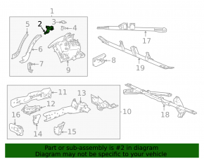 Front left fender bracket Acura TLX 21-25