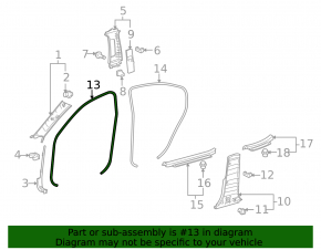 Door seal front right Lexus IS250 IS300 IS350 06-13