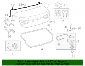 Left trunk lid hinge torsion bar for Lexus ES 19-26