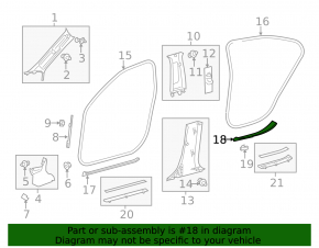Door sill trim rear left inner Lexus ES300h ES350 13-18 beige, scratch