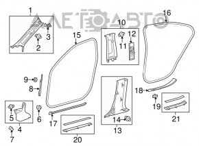 Door sill trim rear left inner Lexus ES300h ES350 13-18 beige, scratch