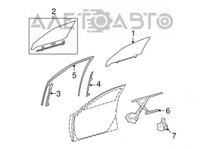 Front right door glass for Lexus LS460 LS600h 07-07