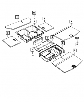 Trunk carpet Dodge Durango 11-22 black under subwoofer