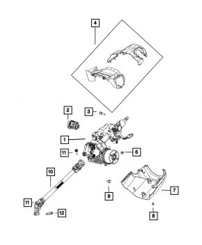 Jeep Compass 17-21 EPS steering column with universal joint