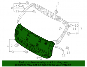 Lower trunk door trim Kia Niro 23 - black under electric