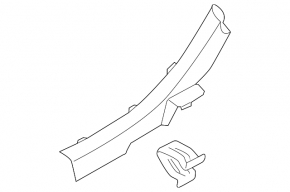 Door sill trim rear right inner Hyundai Sonata 15-19 black, scratch