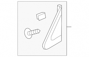 Wing molding triangle right Kia Sorento 16-20