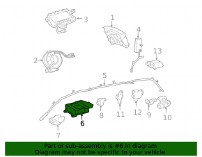 SRS airbag module airbag computer Toyota Sienna 04-10 for re-stitching