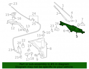 Windscreen wiper linkage with motor for Audi A4 B8 08-16 type 1