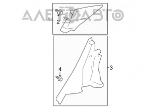 Rear pillar trim left lower Subaru Impreza 4d 17-23 GK black