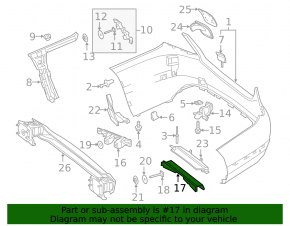 Rear bumper mount upper central Mercedes C-class W205 15-18