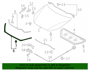 Front hood seal Mazda CX-5 13-16